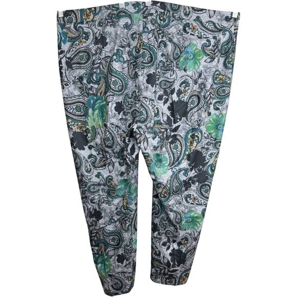 Susan Graver Printed Regular  Ponte Slim Leg Ankle Pants Dark Jade 3X NWOT - Picture 6 of 12